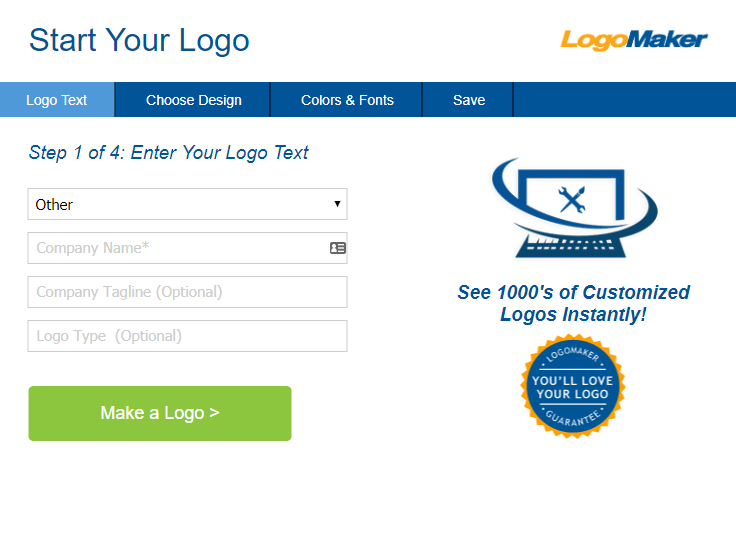 LogoMaker.com Screenshot