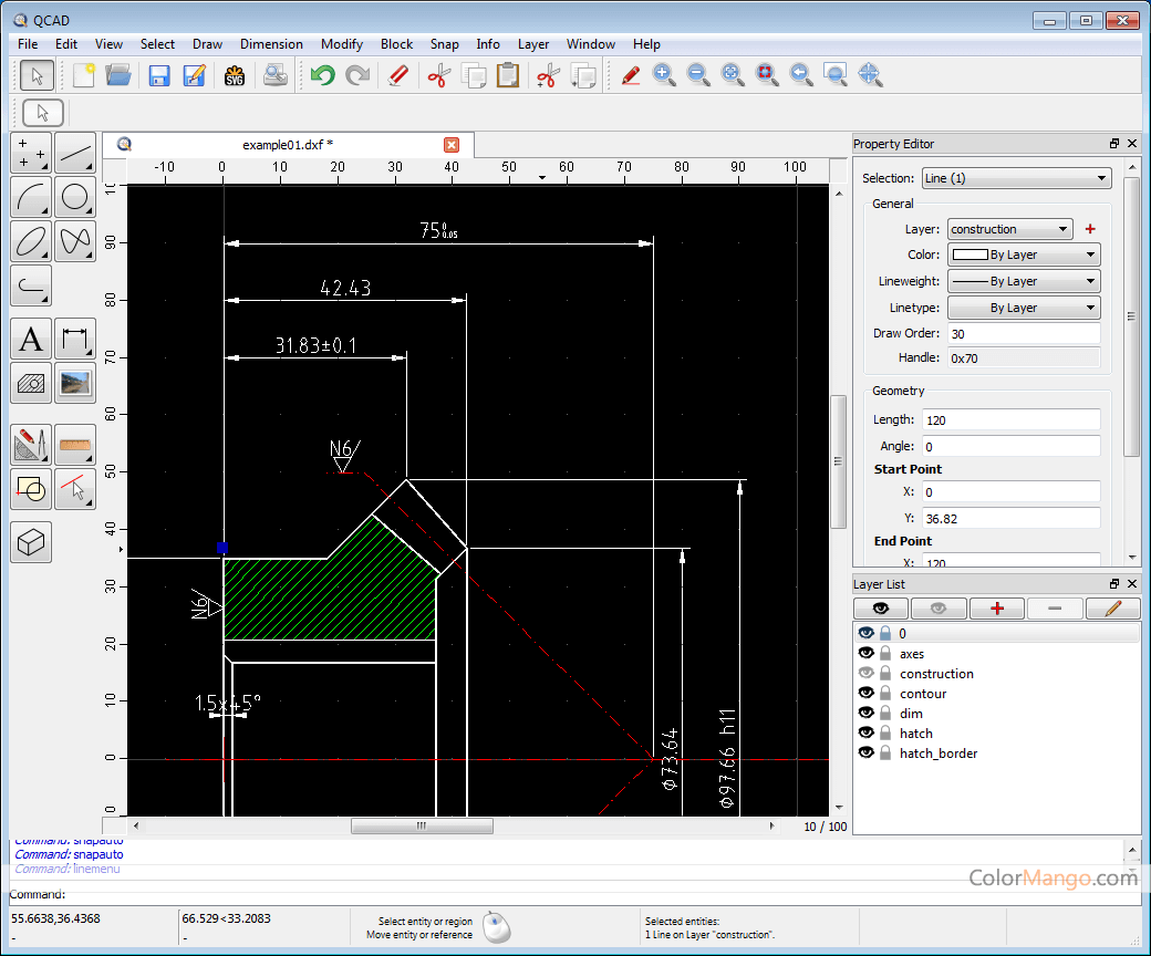QCAD Screenshot