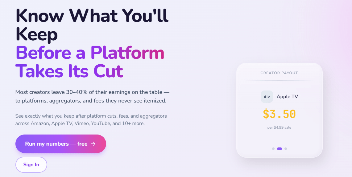 Creator Calculator Screenshot
