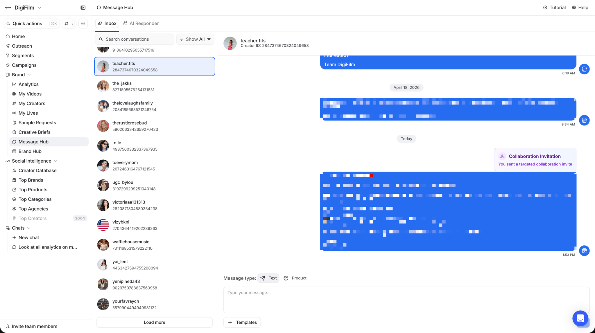 Hubfluence Screenshot