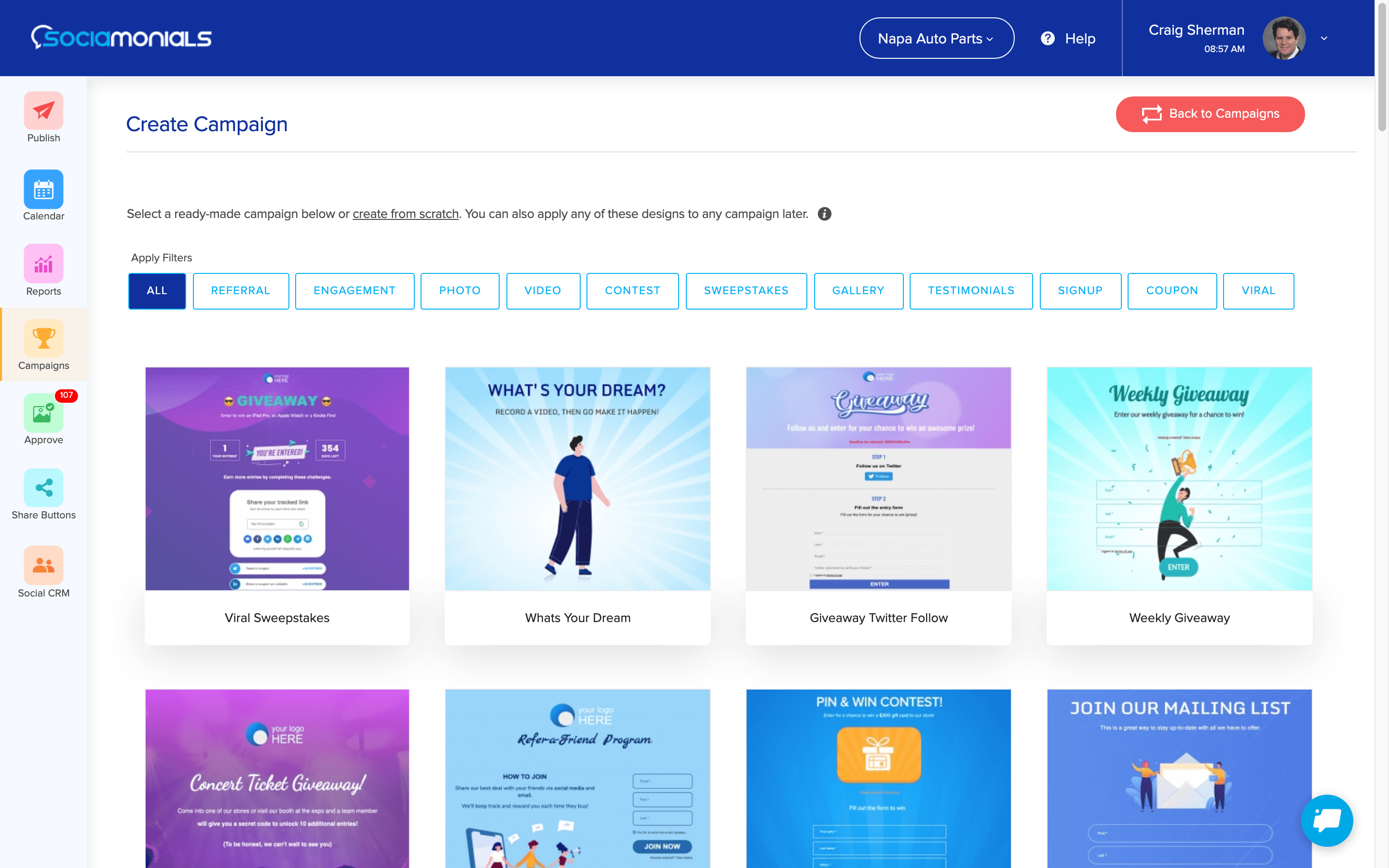 Sociamonials Screenshot