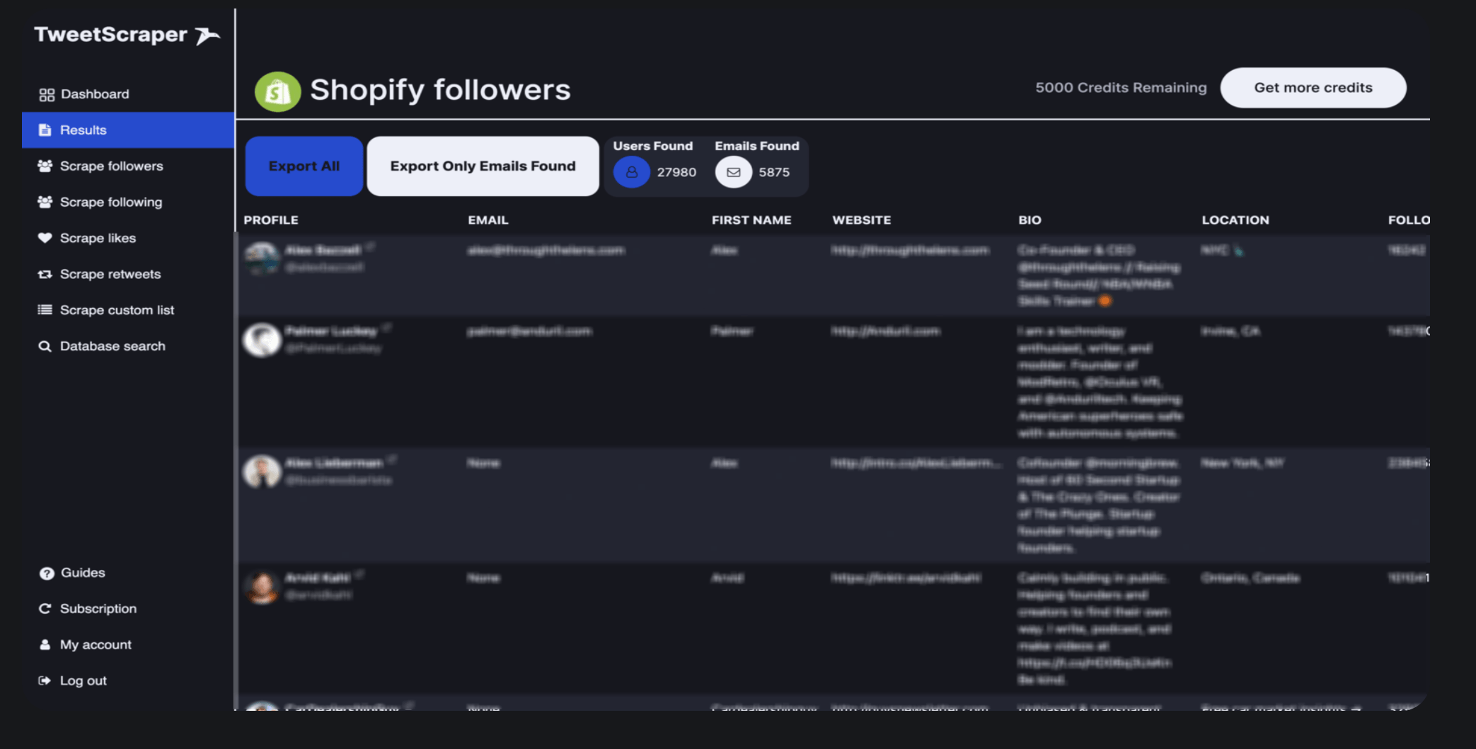 TweetScraper Screenshot