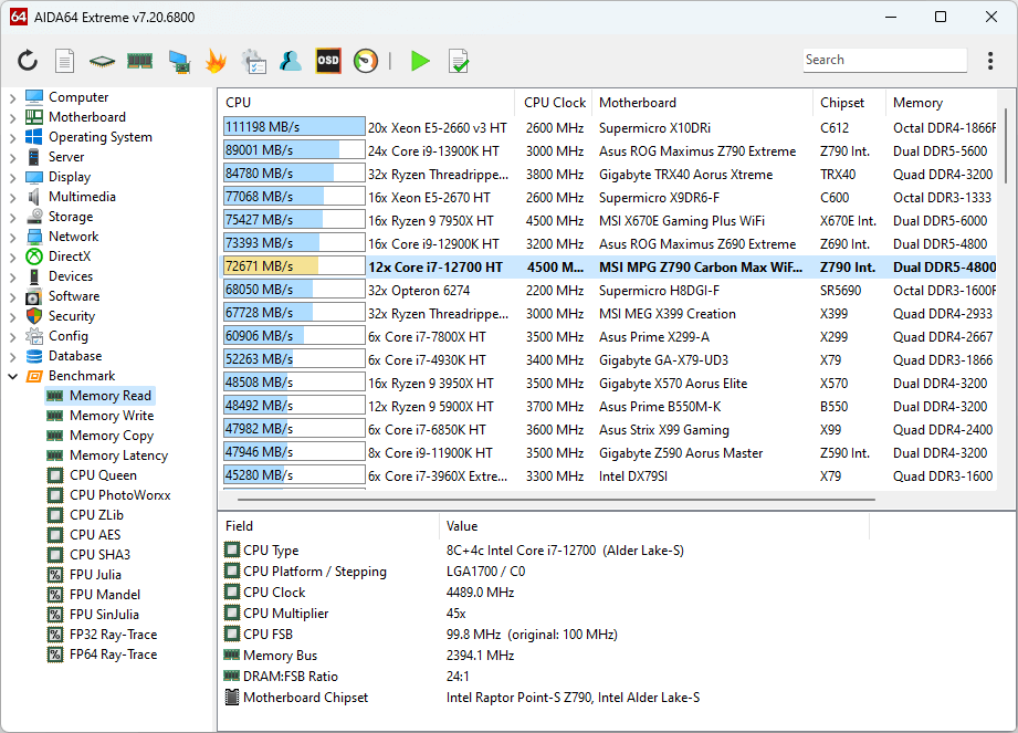 AIDA64 Screenshot