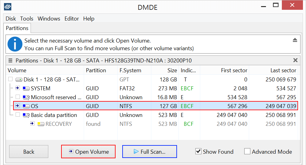 DMDE Data Recovery Screenshot