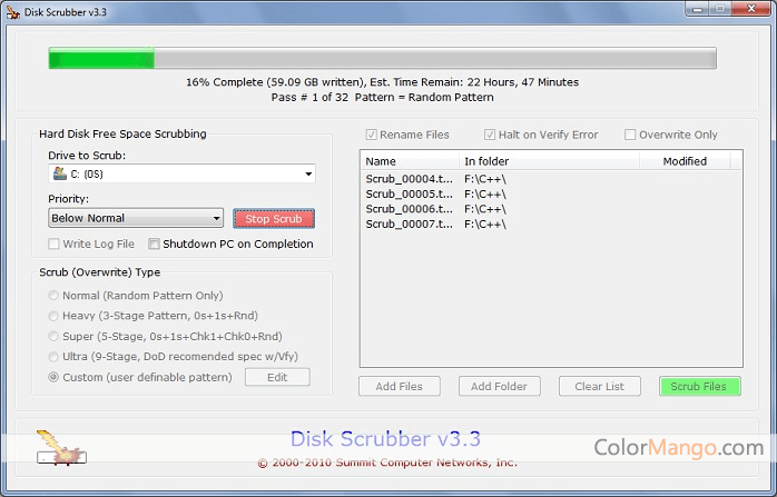 Hard Disk Scrubber Screenshot