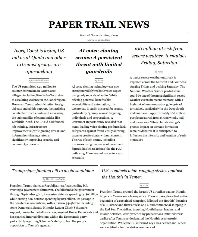Paper Trail News Screenshot